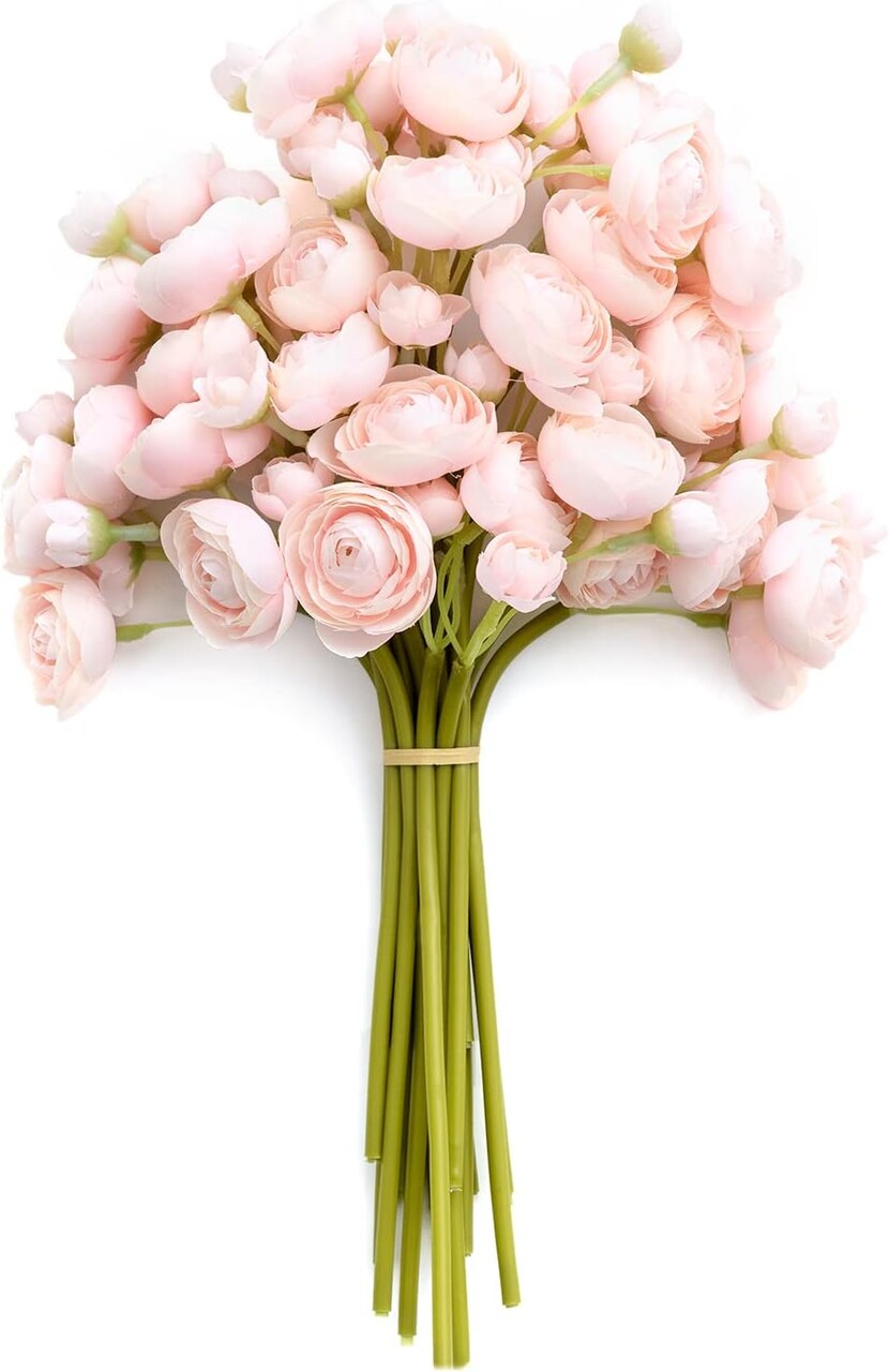 Mini Artificial Ranunculus Flowers – Faux Silk Wedding Filler for Bouquets & Centerpieces